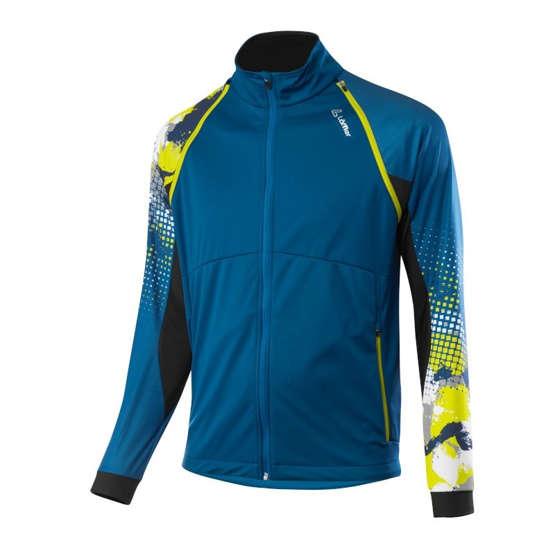 мужская разминочная куртка Löffler Zip-Off  WorldCup WS Light 2021 сине-салатная